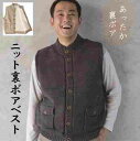 【SALE】【だんらん倶楽部】紳士ニット裏ボアベスト だんらんくらぶ ベスト メンズ 普段着 部屋着 おうち時間 BASE ブルーメイト BLUEMATE