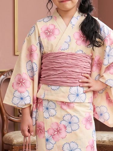 ジュニア 浴衣 2点セット セパレート ワンピース 女の子 子供 作り帯 セット 簡単 ...