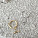 リング レディース 指輪 Tバー マンテル オシャレ 細め 韓国 チェーン マット ツヤなし シルバー ゴールド ペア ニュアンス