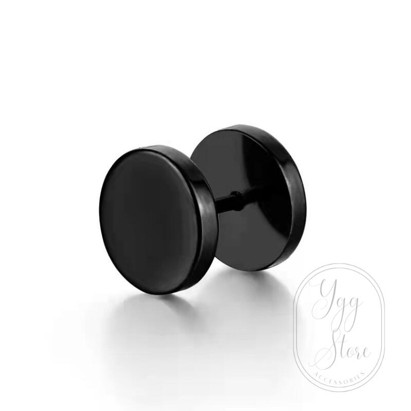 【1,280円→680円】【大幅値下げ】プラグ バーベル ダンベル ピアス 黒 大 10mm 10ミリ 18G ブラック メ..