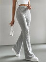 ベルボトム フレアパンツ スウェット パンツ レディース ストレッチ 春 秋 ロング丈 ベルボトム パンツ パンタロン イージーパンツ おしゃれ シンプル ウエストゴム 美脚 パンツ 脚長効果 着瘦せ 春秋 春 秋 ファッション ボトムス 無地 細見え 黒 グレー