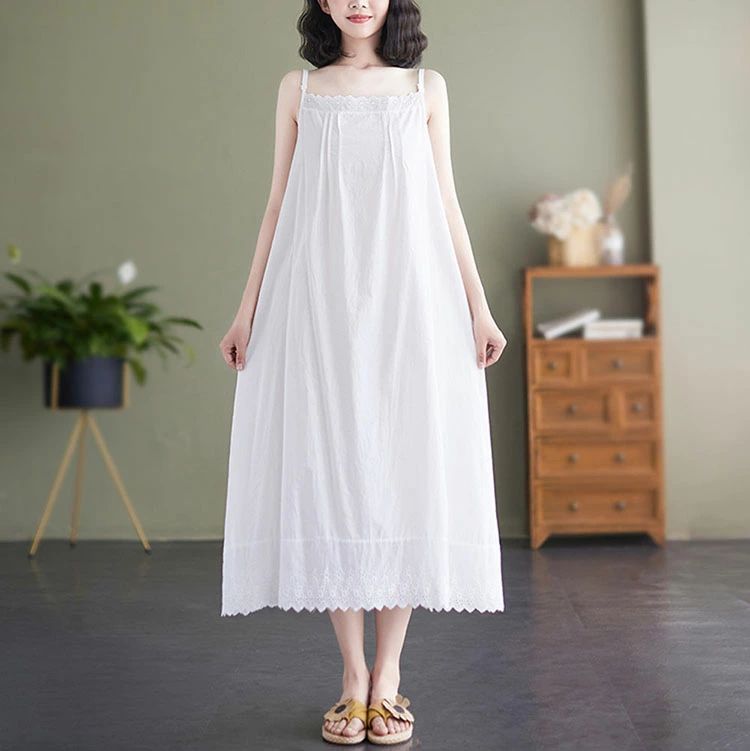 ワンピース ペチコート レース キャミソール 綿 ぺチワンピース