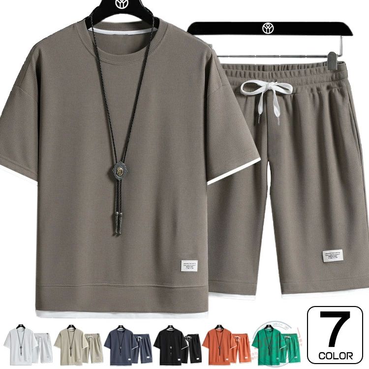 スポーツウェア 半袖 ハーフパンツ 上下セット ジャージ 上下 セットアップ おしゃれ メンズ ジャージ上下セット セット Tシャツ