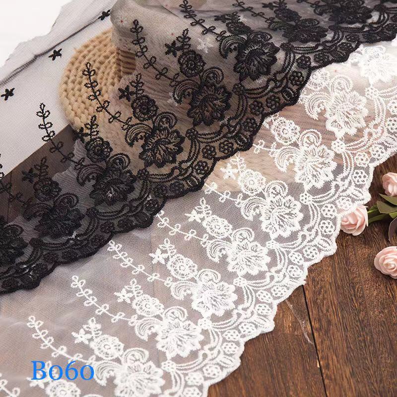DIY 花柄 綿レース 手芸用 縁飾り パイピングテープ チュールレース 手作り 生地 ハンドメイド 4m B060