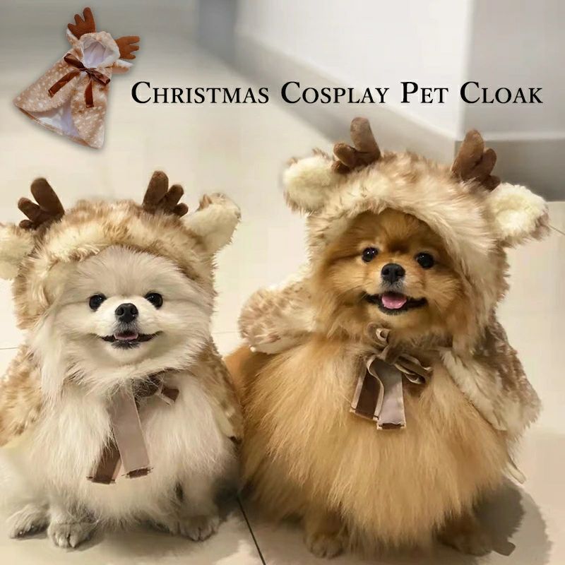 クリスマス ペットの服 猫服 犬 猫 ネコ 犬 マント コスチューム トナカイ 小型犬 可愛い 冬服 通気性 柔らかい コスプレ衣