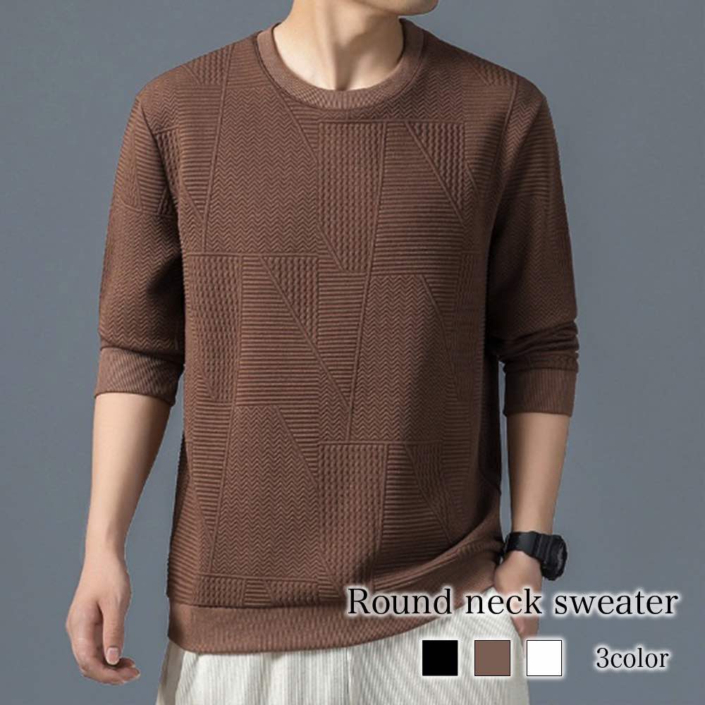 長袖 Vネック チェック 秋 トレーナー サイズ クルーネック 洗える モード系 春 大きいサイズ 綿 リブ ノルディック ニット 白色