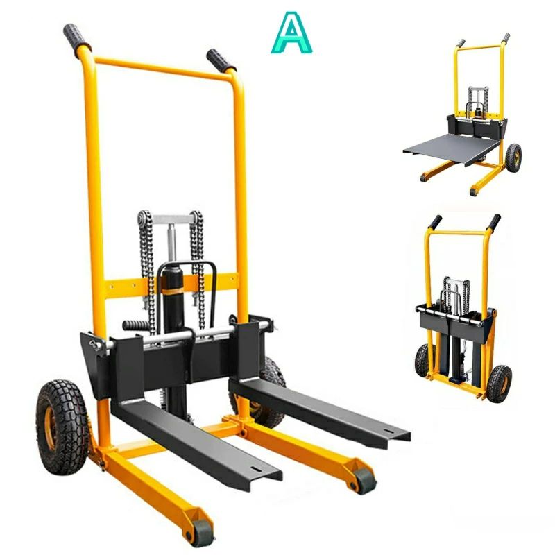 ハンドフォークリフト ハンドリフト 折りたたみ式 積載200kg 昇降80mm-920mm 脱着...