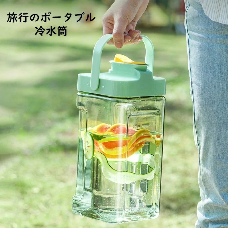 YHBOX楽天市場店の冷水筒 横置き 耐熱 洗いやすい 3.5リットル ドリンクボトル 水差し3.5L/2.3L ピッチャー おしゃれ 横置き プラスチック麦茶ポット お茶ボトル 耐冷 大容量 完全密閉型 洗いやすい 横にできる タテヨコ兼用 水筒 ビール樽飲料ディスペンサー 冷蔵庫に入れる shuihu-001｜アングル3