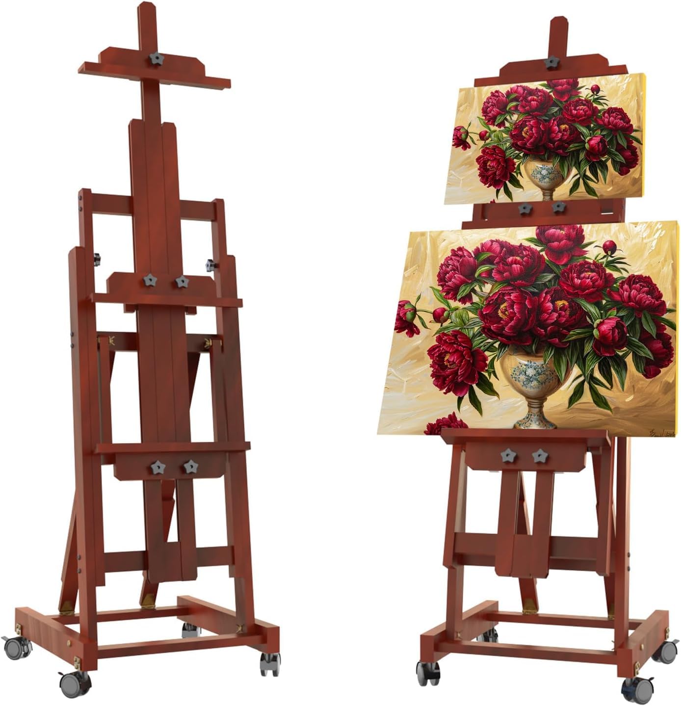 イーゼル ブナ木製 大型イーゼル 135-207cm 角度調節 水平絵画 移動可能 垂直収納可能 2つ多規格張りキャンバスを対応 最大196cm yh-box-10110940 YHBOX楽天市場店 パッケージ画像