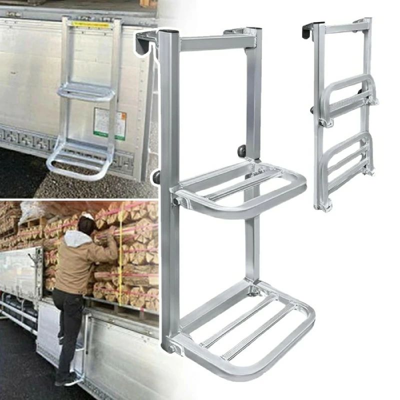 トラック用荷台はしご 折りたたみ式 2段階 トラックステップ アルミ製 トラック昇降ステップ 荷台ステップ トラックラダー 荷台