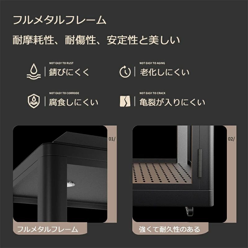 YHBOX楽天市場店のペット用防音室 犬小屋 調節換気ファン付き 10MMの厚さ遮音強化ガラス 高耐久合金フレーム 回転キャスター付きで自由に移動でき｜アングル3