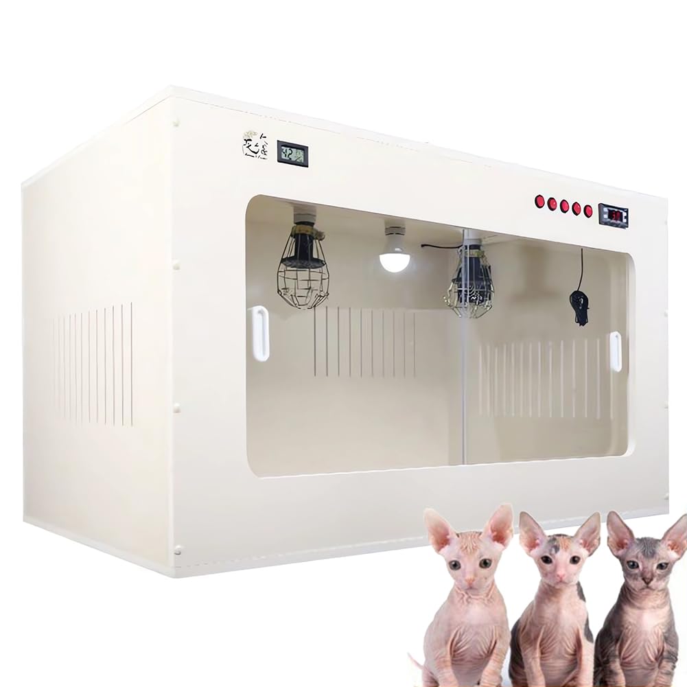子犬用保育器ペット保育器ボックス、新生児ペット動物飼育ボックス、温度と湿度のリアルタイム表示、子犬子猫猫すべての生き物の