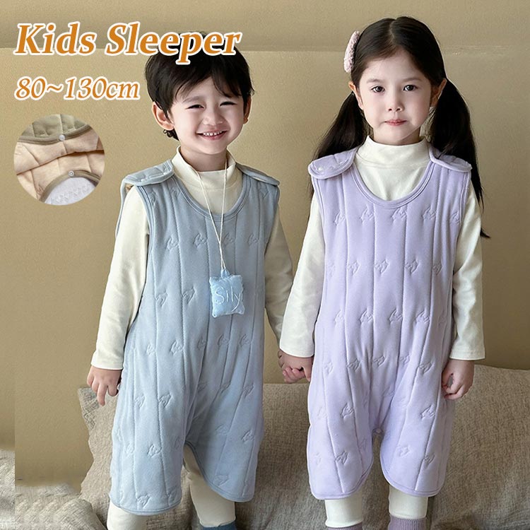 寝冷 子供スリーパー 寒さ対策 あったか 子供服 中綿入り 三層 秋冬 厚手 スリーパー キッズ ベビー 女..