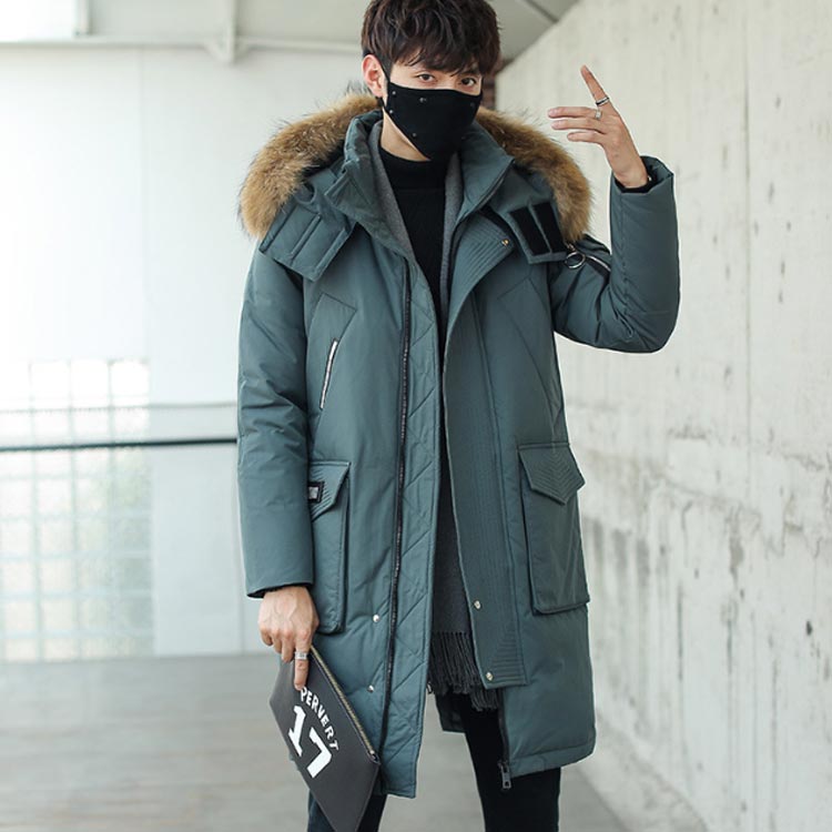 ダウンコート メンズ ダウンジャケット 防寒着 ロングコート フード付 ダウン コート ファー付き 冬服 厚手 撥水 防風 通勤 通学