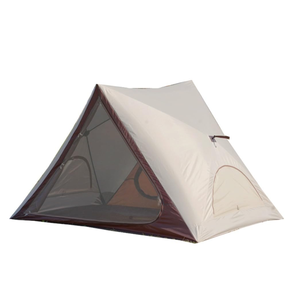 Dome Shape （Mountains） - ロッジテント TC ポリコットン 3-5人用 全自動ポップアップ 設営簡単 ファミリーキャンプ 防水 日除け 遮光 通気 アウトドア 公