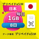 データ通信 eSIM 日本 1GB / 毎日 8日間 esim SIMプリー プリペイド esim 低速データ無制限 esim データ専用 KDDI