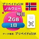 データ通信 eSIM ノルウェー 2GB / 毎日 1日間 esim SIMプリー プリペイド esim 低速データ無制限 esim データ専用 Telenor