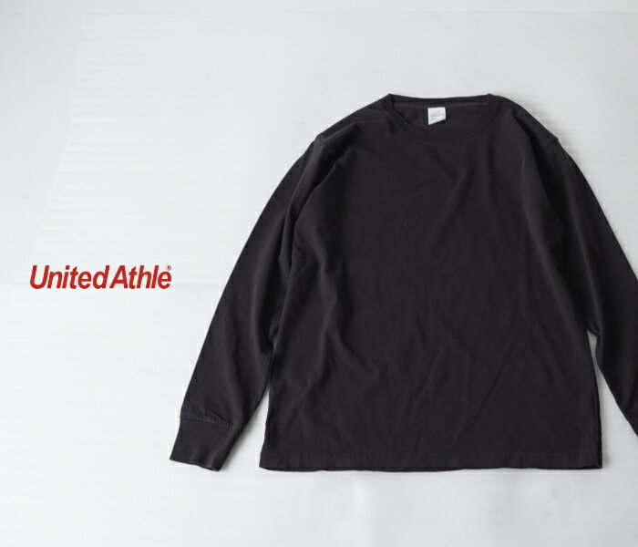 Rakuten - United Athle ユナイテッド アスレ クルーネック ピグメント ロンT ヴィンテージブラック 長袖Tシャツ
