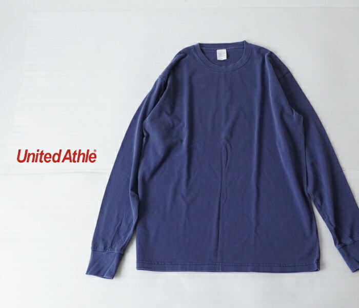 Rakuten - United Athle ユナイテッド アスレ クルーネック ピグメント ロンT ヴィンテージネイビー 長袖Tシャツ
