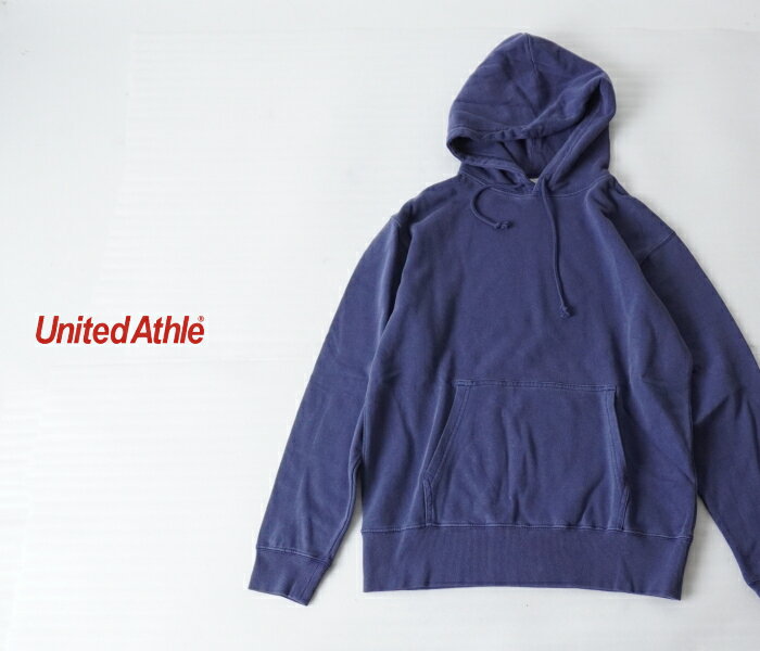Rakuten - United Athle ユナイテッド アスレ ヴィンテージ ピグメント加工 プルオーバー パーカー ヴィンテージブルー