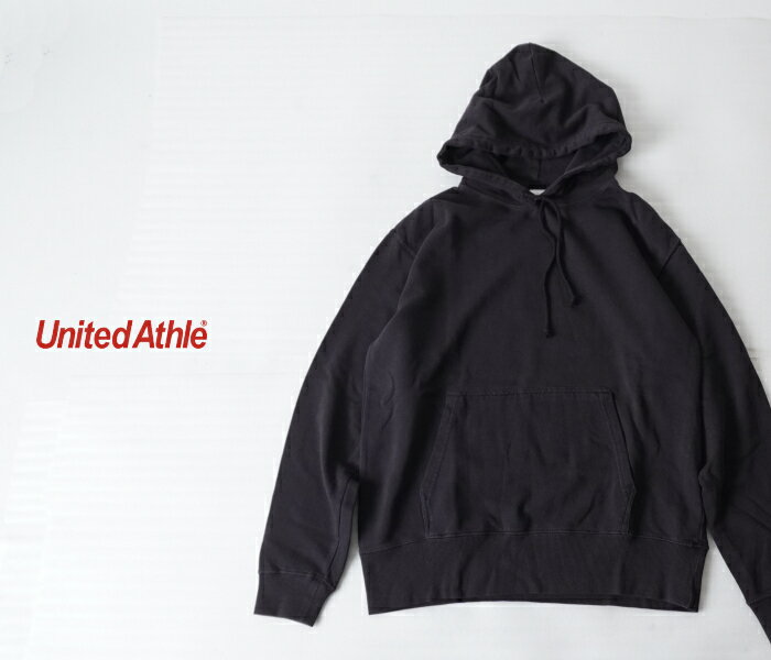 Rakuten - United Athle ユナイテッド アスレ ヴィンテージ ピグメント加工 プルオーバー パーカー ヴィンテージブラック