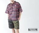 WILDERNESS EXPERIENCE/EB_lX GNXyGX 823701@Peacock pattem open collar shirt s[RbN |Pbgt I[vJ[ Vc Y An