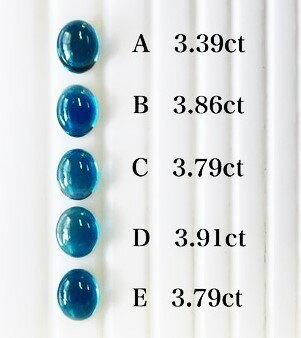 ブルートパーズ　オーバルカボション3.39ct〜3.91ct　ルース