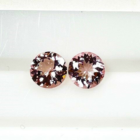 モルガナイト 7mm ラウンドカット 2個セット2個 2.07ct モルガナイト 7mm ラウンドカット 2個セット2個 2.07ct