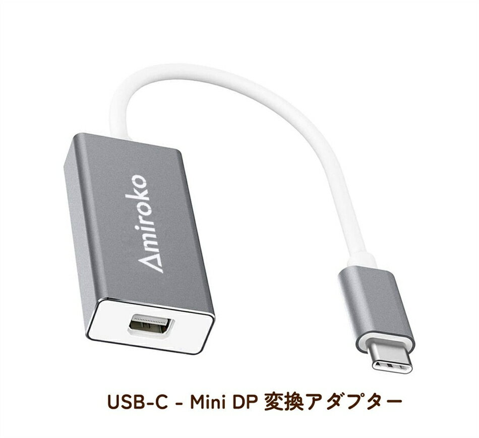 送料無料 USB-C‐Mini DisplayPort 変換アダプター TypeC-Mini DP 解像度4Kサポート MacBookなど対応 急速 iPad アダプターハブ コンパクト 持ち運びやすい