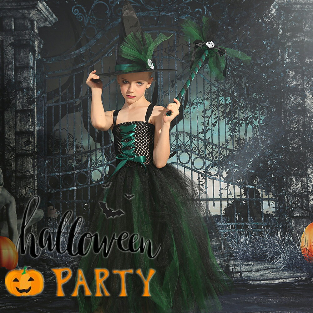 ハロウィン 仮装 子供 コスチューム 魔女 仮装 小道具 セットコスプレ 可愛い チュールワンピース 仮装 お姫様 女の子 プリンセスドレス 学園祭 文化祭 飾り お化け 女の子 コスプレ衣装 なりきり イベント用 演出服 Halloween キッズ 小道具 プレゼント 服海外通販