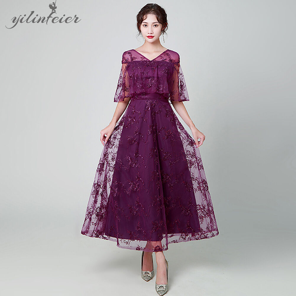 パーティードレス 結婚式 披露宴 お呼ばれ ロング丈　フリルとレース　ドレス 気質フォーマルドレス 体型カバー ブライズメイド ドレス パーティドレス レディース　ワンピース ドレス 謝恩会 発表会 演奏会 同窓会 女子会 二次会 卒業式洋服 ウエディングドレス海外通販