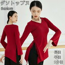 ダンス 練習着レッスン着 綿コットン シンプル スプリット バレエ トップス 社交ダンス 練習着 コンテンポラリー ダンス 衣装 ジャズ ダンス ヨガウェア レ...