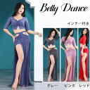 ベリーダンス レッスン着 ベリーダンス着 ダンス衣装 ベリーダンスセット衣装 2点セットアップ衣装 レディース ハロウィン 仮装 コスチューム スプリット ロン...