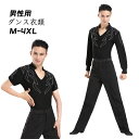 社交ダンス衣装 メンズ トップス ラテンシャツ Vネック 競技用 長袖 半袖 男性 ダンス衣装 メンズトップス 伸縮 ストレッチあり レッスンウエア 練習用 ラ...