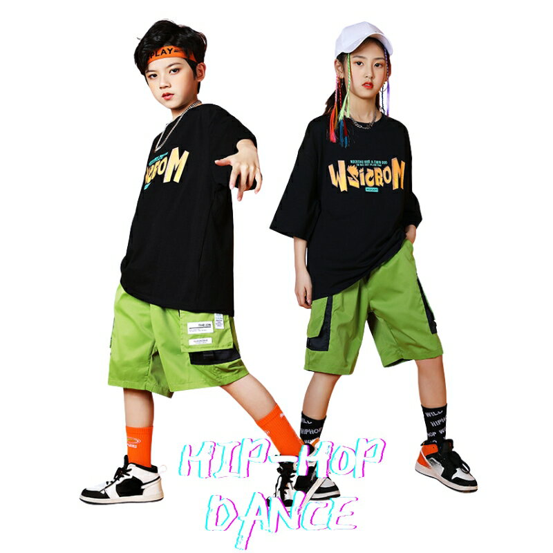 女の子 男の子 セット 半袖 セットアップ ヒップホップ キッズ 韓国 ショート丈 キッズ ダンス 衣装 パンツ 単品 大きいサイズ タンクトップ ダンスウェア 半袖Tシャツ hiphop jazz ジャズダンス 個性 練習着 応援団 演出服ステージ 110-180cm 海外通販