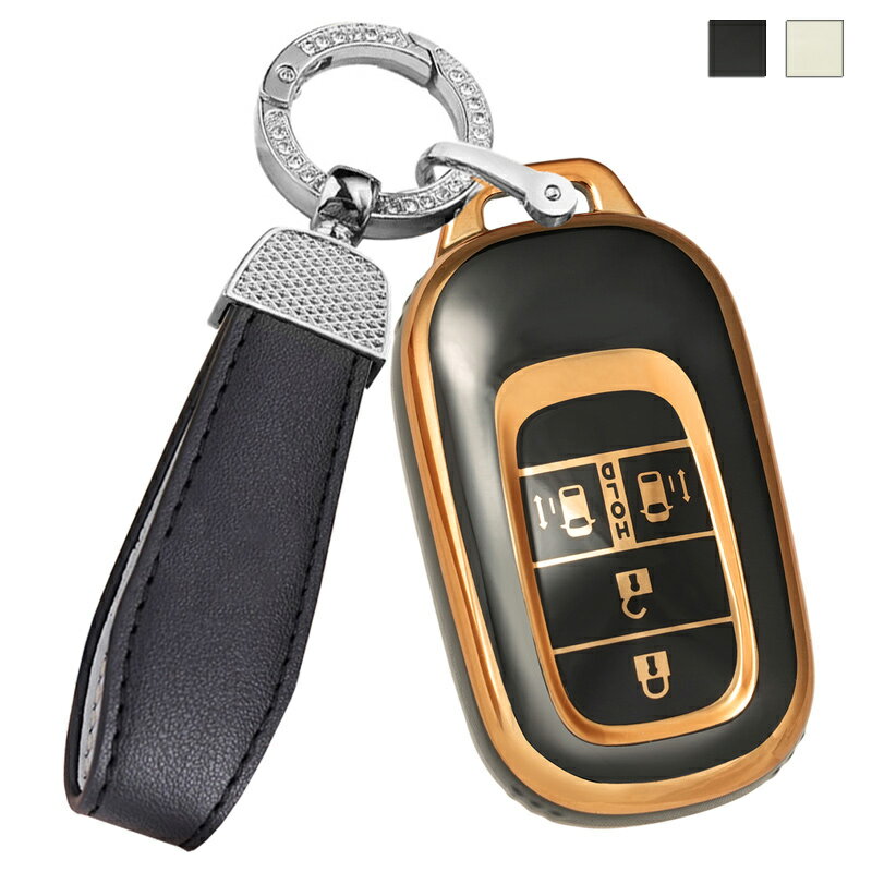 送料無料 ONTTO ホンダに向け 両側スライドドア スマートキーケース 電気メッキ キーカバー 革製バックル トヨタ ライズ用 キーバッグ 新型 N-BOXカスタム JF5 JF6 シビック 新型ステップワゴン 等 男女兼用 弾力性 耐久性 傷防止 防水 高品質TPU 親友 誕生日 プレゼント