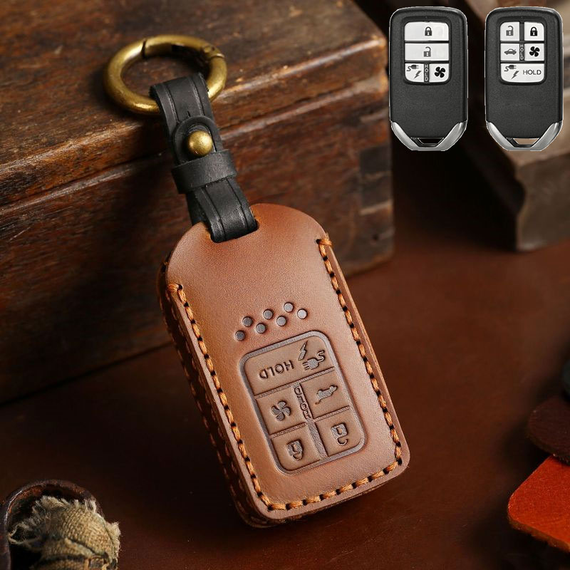 送料無料 ONTTO ホンダに適応 スマートキーケース 高級感 お手作り キーカバー オシャレ キーバッグ 保護 キーホルダー Honda CRV 新エネルギー等に適用 リモコンキーケース 本田 4ボタン 5ボタン 落下防止 防塵 防水 男女兼用 高品質 クレイジーホースレザー 誕生日 贈り物