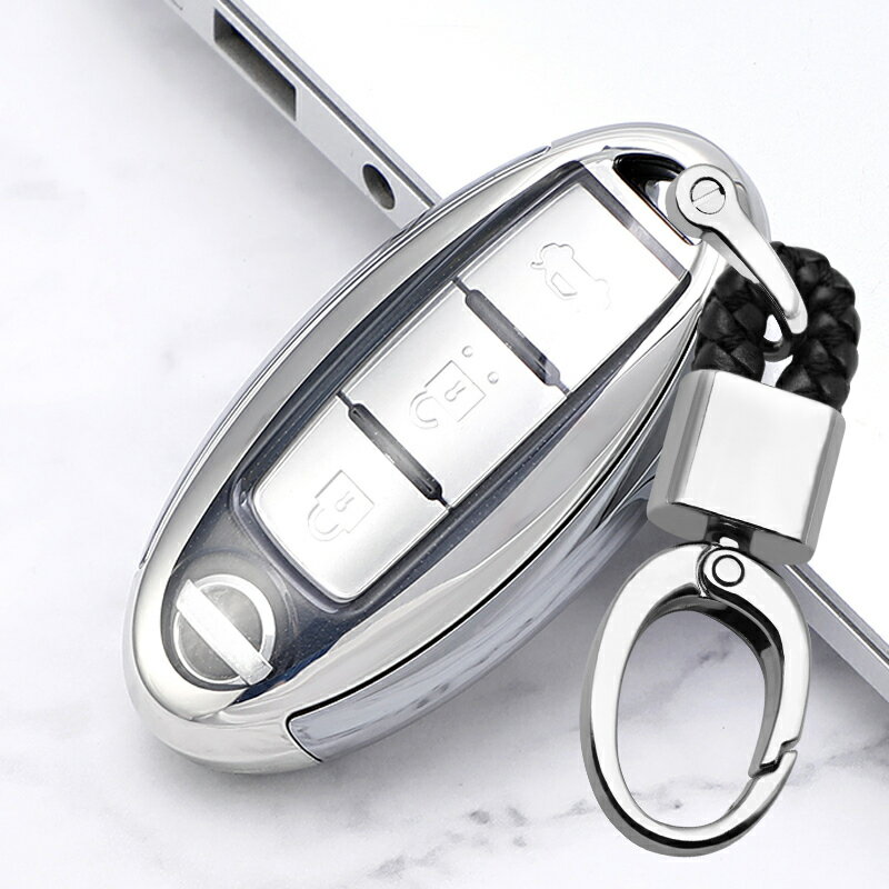 送料無料 ontto ニッサン キーケース 全面保護 キーホルダー オシャレ スマート キーカバー 金属光沢 Nissan エクストレイル セレナ エルグランドE52 X-TRAIL ムラノ セダン カイライン等に適用 車用 リモコンキーケース 汚れ 傷防止 落ちにくい 高級 柔らかい TPU シリコン