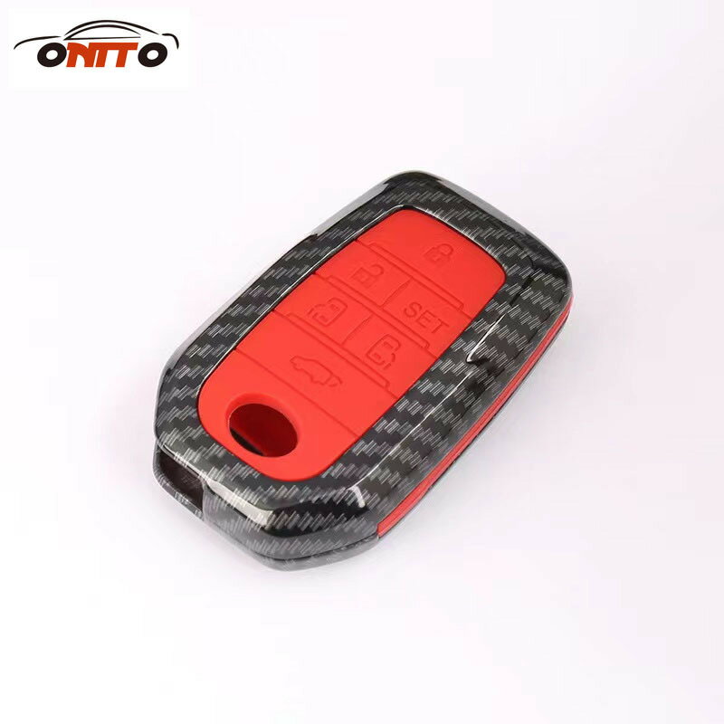 送料無料 ontto トヨタに適応 スマート キーケース キーカバー キーホルダー TOYOTAに適合 RAV4-PHV 50系 新型ハリアー80系 新型アルファード30系 ヴェルファイア30系等に適用 リモコンカバー 保護 汚れ 傷防止 防水 落としにくい カーボン柄 ABSプラスティック＋シリコン