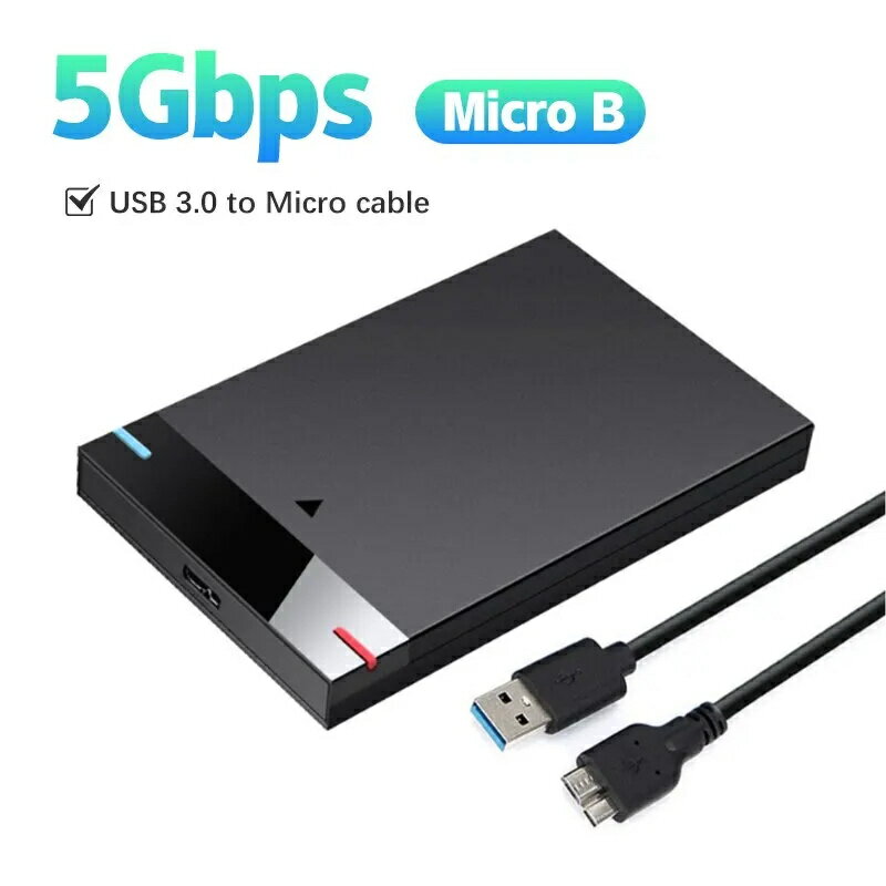 エンクロージャ HDD ケース 2.5 インチ Micro B USB 3.0Type-C ケーブル 外付けハードドライブ 5TB 5Gbps HD ポータブルストレージデバイスサポート UASP