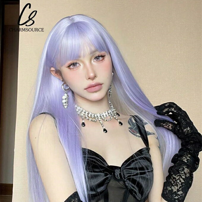 ウィッグ マーブ シンセティックウィッグ ロング ストレート バングス 保温 パーティ用 コスプレ 商品セール 中 黒 ファッション アクセサリー ウィッグ かつら カツラ つけ毛 うぃっぐ