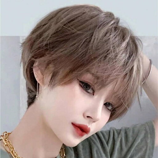 女性用ショートウィッグ、ナチュラルふわふわフルヘッドセット、エイジ低減ウェーブヘッドウィッグセット、ニュートラル 女性用ショートウィッグ、ナチュラルふわふわフルヘッドセット、エイジ低減ウェーブヘッドウィッグセット、ニュートラル