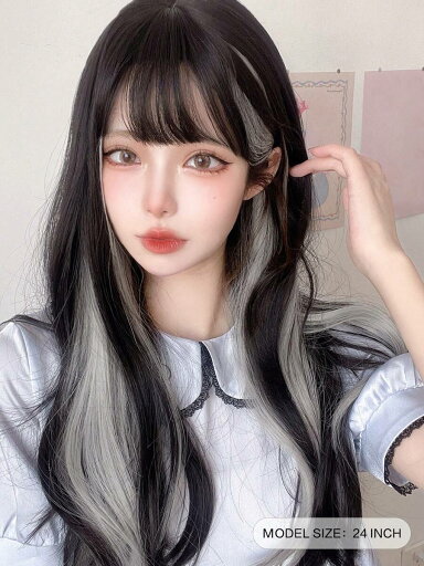 1 ピース合成耐熱ロングナチュラルウェーブのかかった前髪付きマルチカラーウィッグ、長さ 24 インチ、完全に織られた日常の自然でリアルなウィッグ誕生クリスマス装飾 1 ピース合成耐熱ロングナチュラルウェーブのかかった前髪付きマルチカラーウィッグ、長さ 24 インチ、完全に織られた日常の自然でリアルなウィッグ誕生クリスマス装飾
