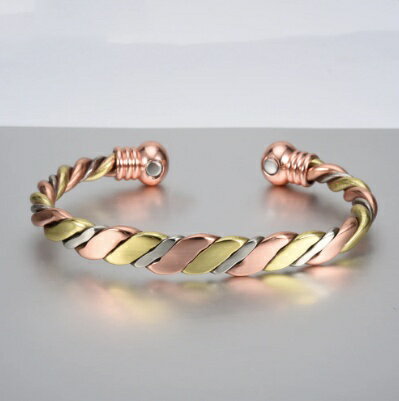 リング 指輪 純銅製ジュエリー 純銅磁気ブレスレット エネルギーマグネット付き 磁気ブレスレット ストレス解消 減量 痩身 調節可能 健康エネルギー 高磁石 瞑想 ヨガ 銅ブレスレットのサムネイル