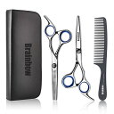 Brainbow 6インチ切断スタイリングツールヘアハサミステンレス鋼サロンヘアドレッシングせん断通常の平らな歯の刃