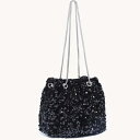 シーケンス バケットバッグ ビジネスカジュアル 軽量 夜会 肩掛けバッグ 高級感 エレガント キラキラ ラインストーン パーティー ガール レディース 女性向け 結婚式、パーティー、普段使いに最適