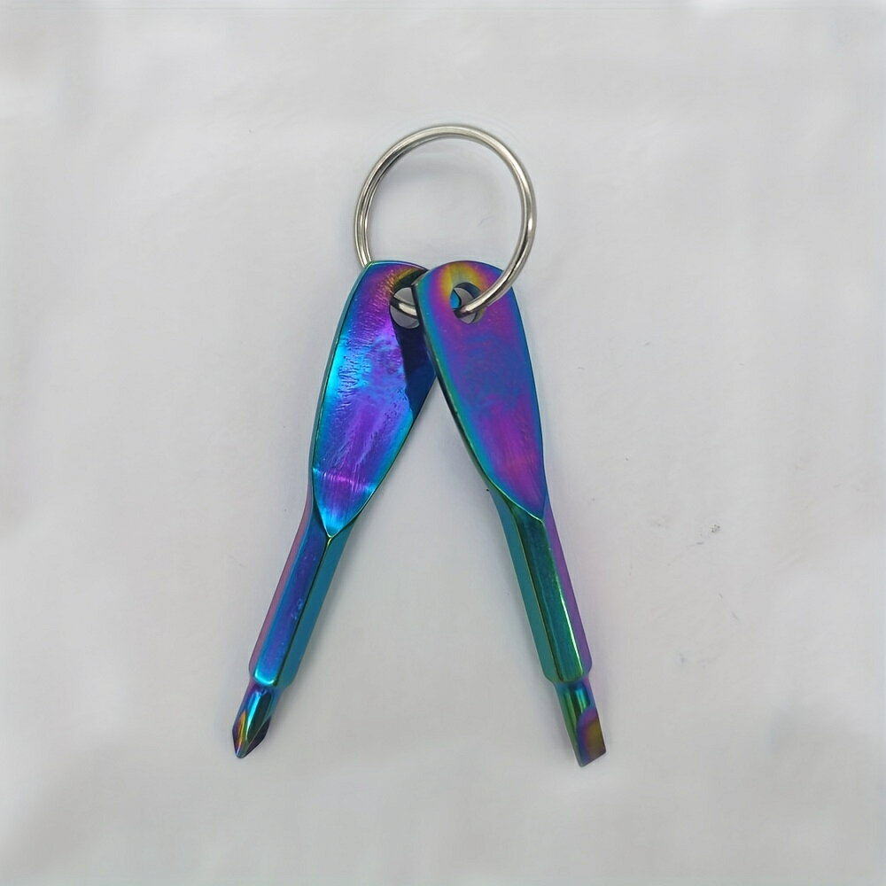2個 携帯用プラス/マイナスドライバーキーリングセット - 多機能ミニポケット修理工具 キャピングアクセサリ-用ガジェット yipinlife-10003600 逸品LIFE サンプル画像2