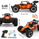 1:16 2.4G ダブルバッテリー合金 RCカー、最高速度20km/h リモートコントロールカー、全地形オフロード電動おもちゃカー ハロウィーン クリスマスギフト