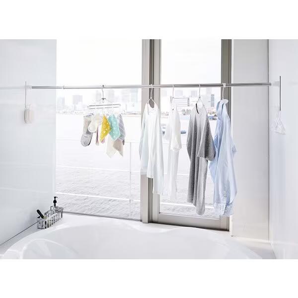 山崎実業 YAMAZAKIミスト マグネットバスルーム物干し竿ホルダー2個組 ホワイト 4917【返品・交換不可】送料無料