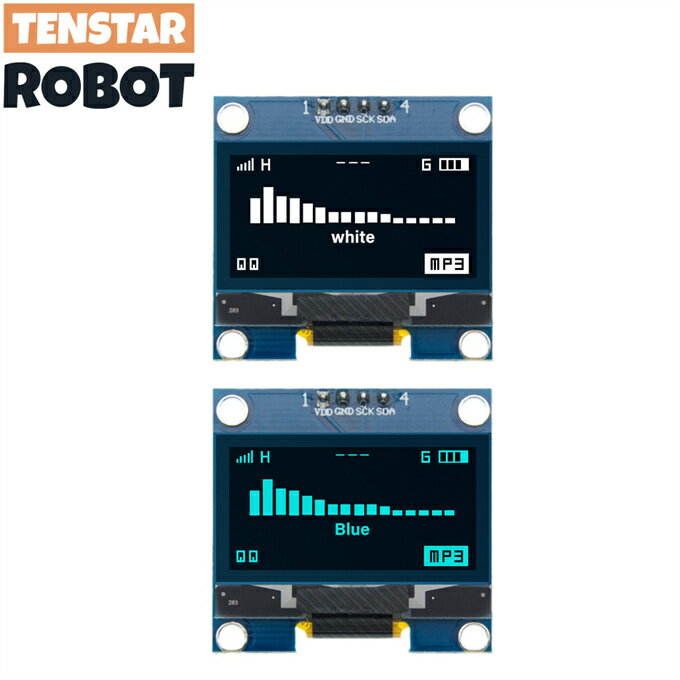 Arduino、ホワイト、ブルーカラードライブチップ用のoledディスプレイモジュール、液晶、LED、iic、i2c通信、sh1106、128x64、1.3"